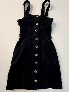 Divided Black Button-Front Denim Dress